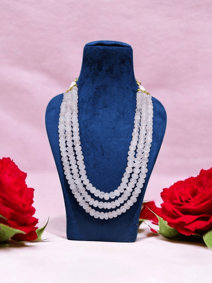 Pumpkin beads trilokini natural stone mala
