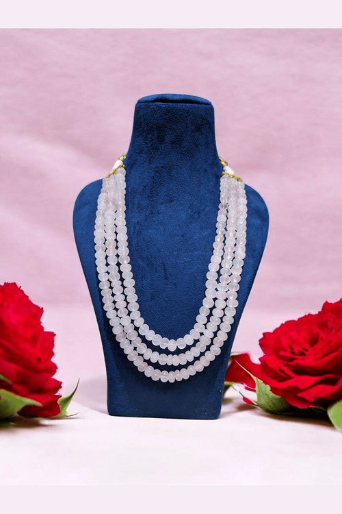 Pumpkin beads trilokini natural stone mala