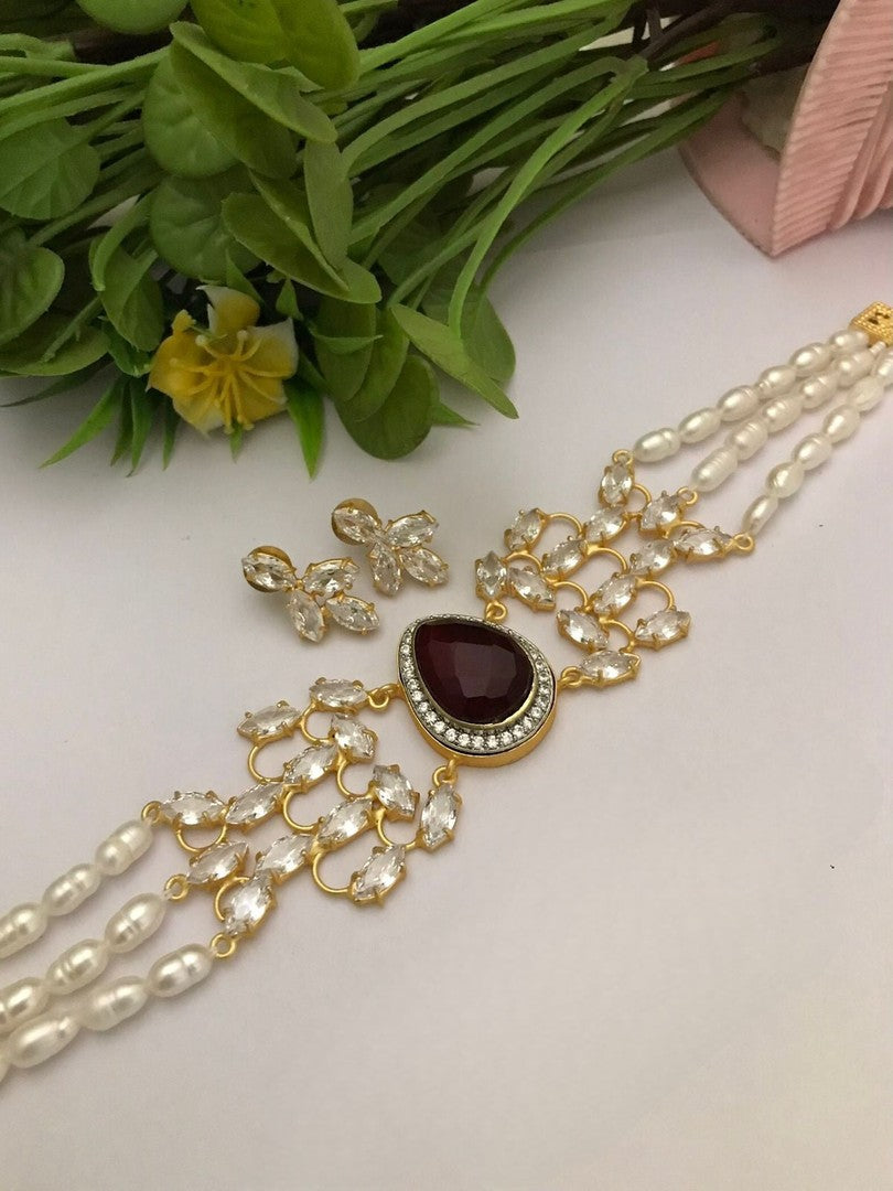 Shanika real pearl choker set