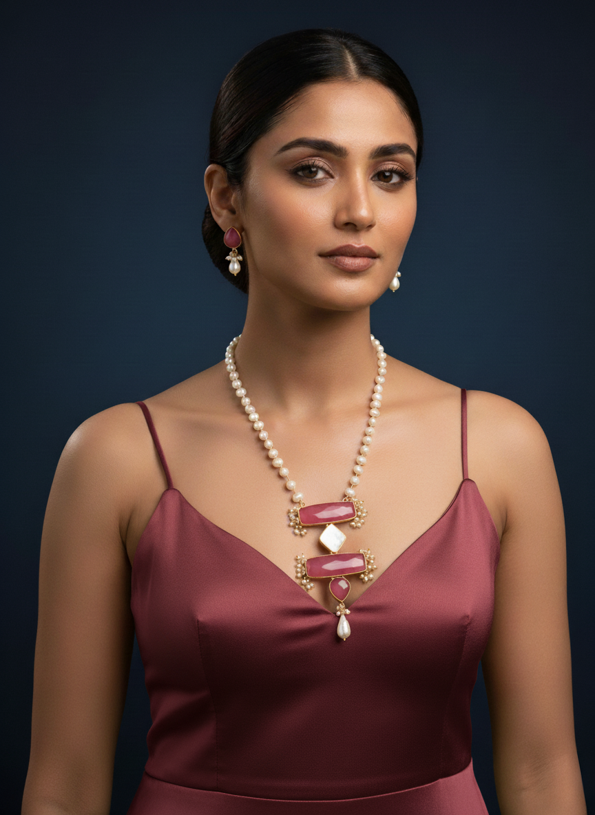 Navamika real pearl set