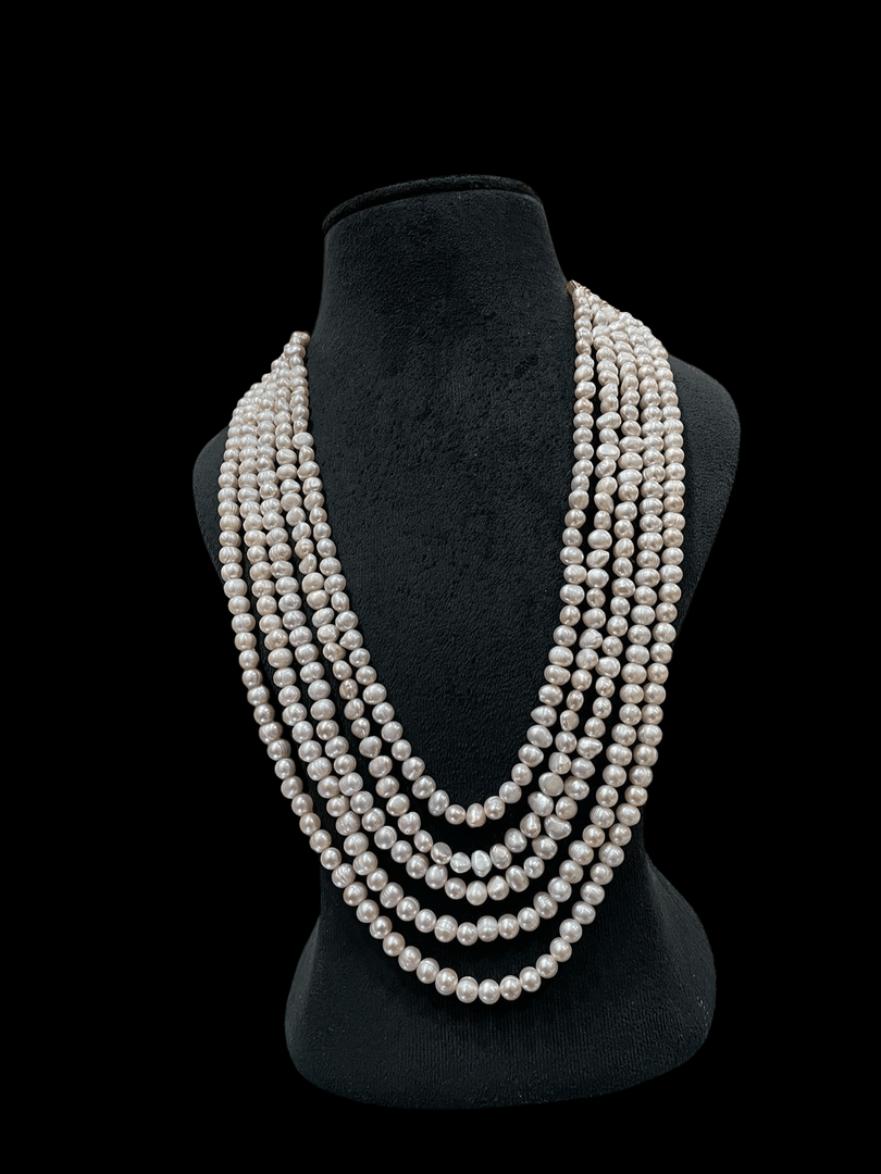 5 layer fresh water pearl mala