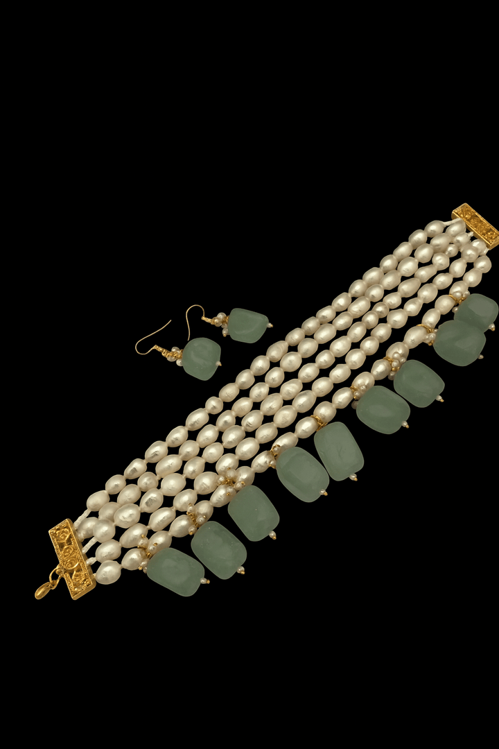 Real pearl Simon semi precious set