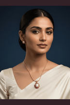 Real pearl Sanskruti sleek pendant set