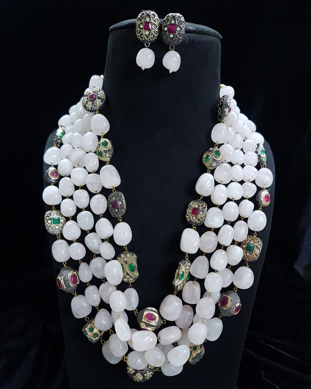 Tarakshi semi precious kundan mala set