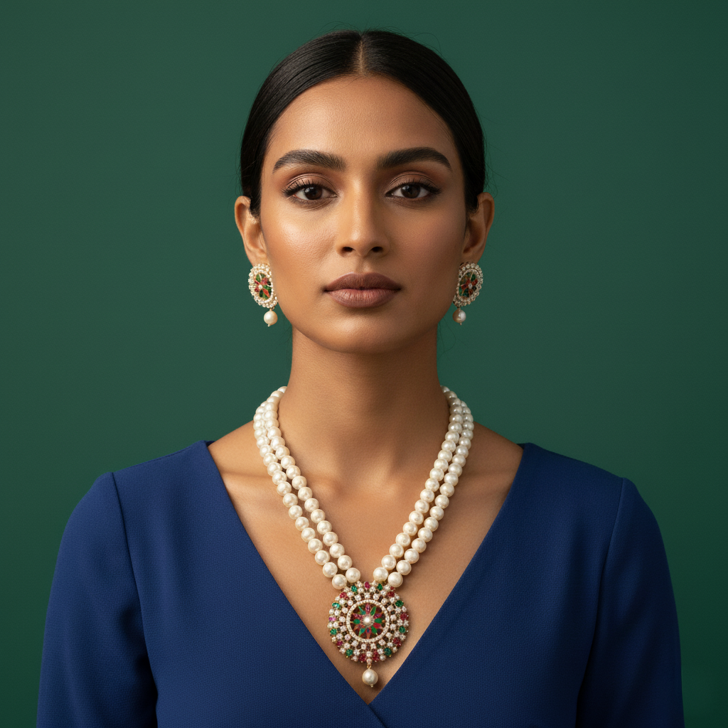 Chandrima real pearl set