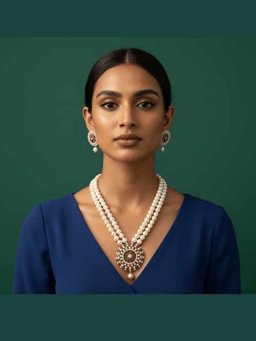 Chandrima real pearl set