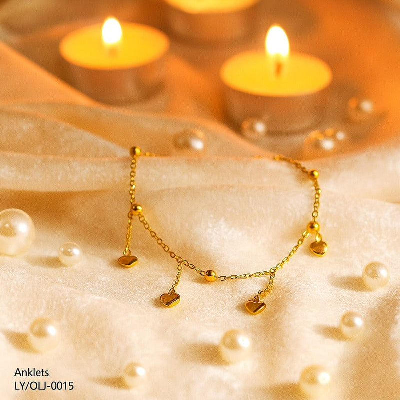 Shoperly AN-1 18k Gold Plated 316L Grade Stainless Steel PVD Coating (2.5 Microns) Waterproof Female Jewellery
