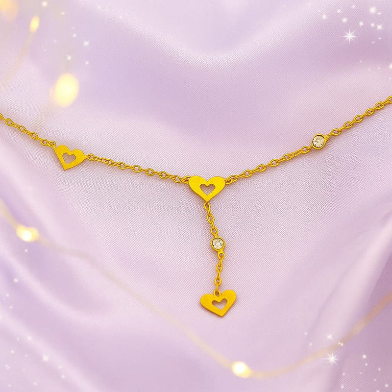 Shoperly AN-4 18k Gold Plated 316L Grade Stainless Steel PVD Coating (2.5 Microns) Waterproof Female Jewelle