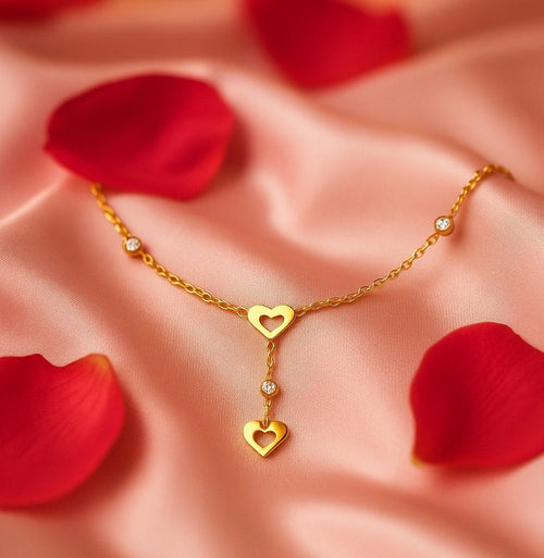 Shoperly AN-4 18k Gold Plated 316L Grade Stainless Steel PVD Coating (2.5 Microns) Waterproof Female Jewelle