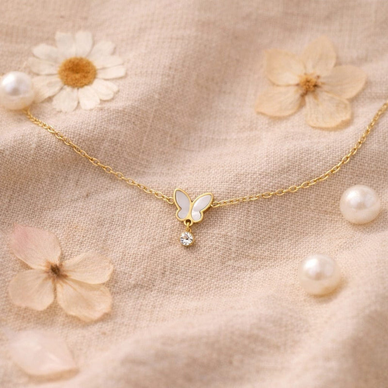 Shoperly AN-6- 18k Gold Plated 316L Grade Stainless Steel PVD Coating (2.5 Microns) Waterproof Female Jewelle