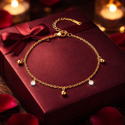 Shoperly B-129 18k Gold Plated Stainless Steel Tarnish Free Waterproof Female Jewellery