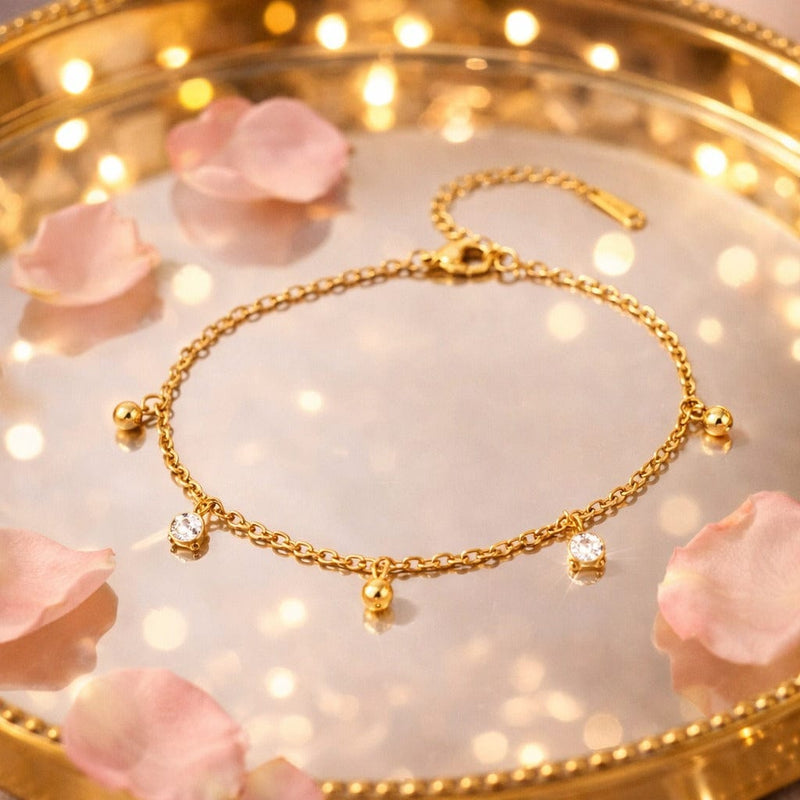 Shoperly B-129 18k Gold Plated Stainless Steel Tarnish Free Waterproof Female Jewellery