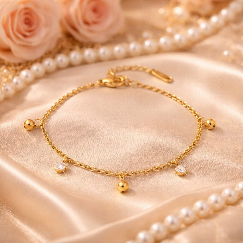 Shoperly B-129 18k Gold Plated Stainless Steel Tarnish Free Waterproof Female Jewellery