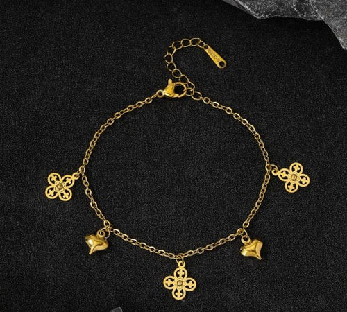 Shoperly B-130 18k Gold Plated Stainless Steel Tarnish Free Waterproof Female Jewellery