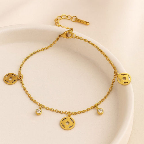 Shoperly B-139 18k Gold Plated Stainless Steel Tarnish Free Waterproof Female Jewellery