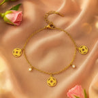 Shoperly B-139 18k Gold Plated Stainless Steel Tarnish Free Waterproof Female Jewellery