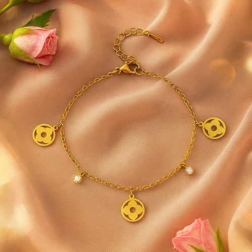 Shoperly B-139 18k Gold Plated Stainless Steel Tarnish Free Waterproof Female Jewellery