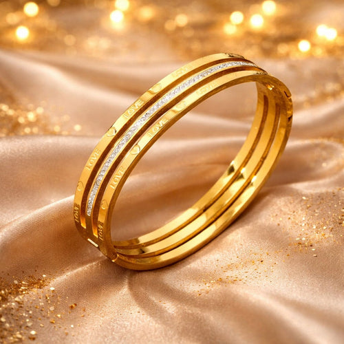 Shoperly B-166 18k Gold Plated Stainless Steel Tarnish Free Waterproof Female Jewellery