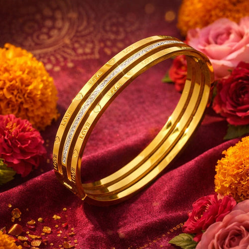 Shoperly B-166 18k Gold Plated Stainless Steel Tarnish Free Waterproof Female Jewellery