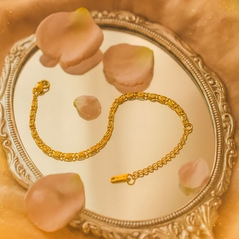 Shoperly B-172-18k Gold Plated Stainless Steel Tarnish Free Waterproof Female Jewellery