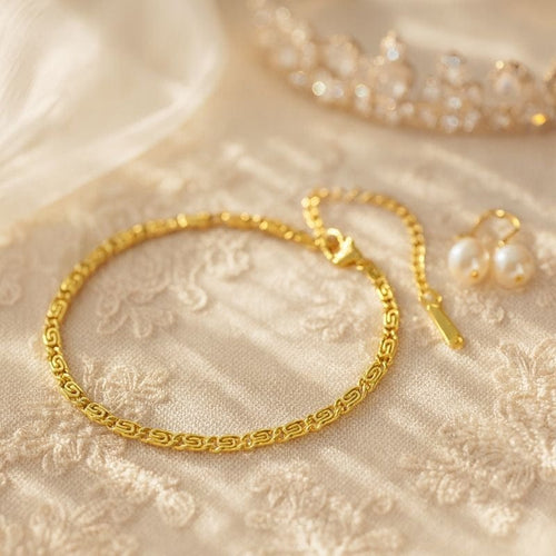Shoperly B-172-18k Gold Plated Stainless Steel Tarnish Free Waterproof Female Jewellery