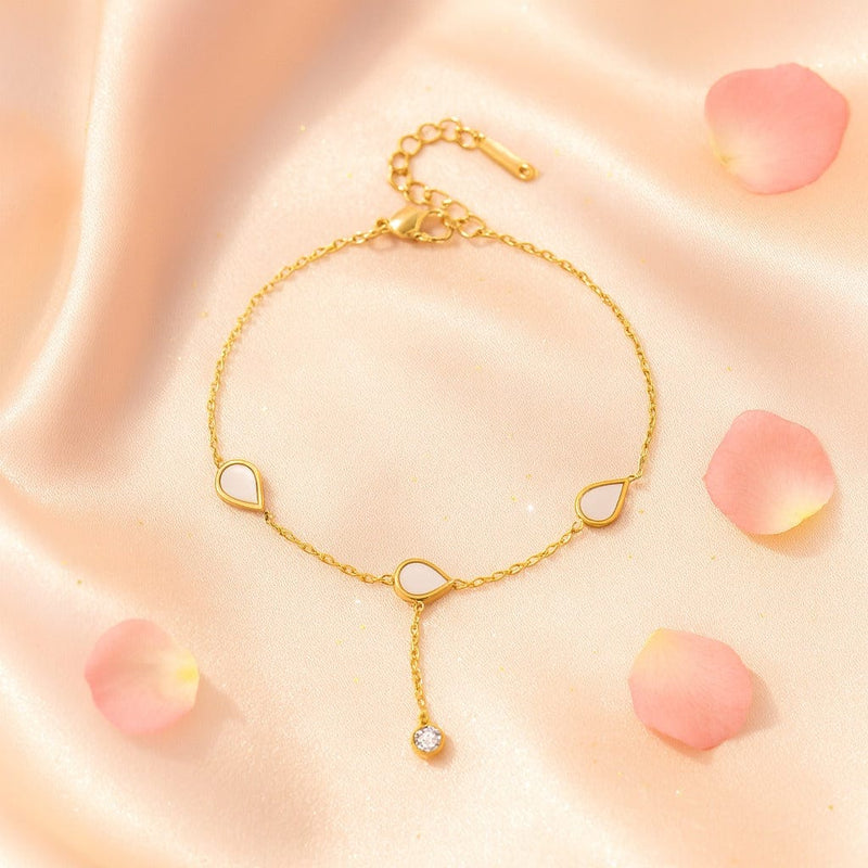 Shoperly B-176 18k Gold Plated Stainless Steel Tarnish Free Waterproof Female bracelet
