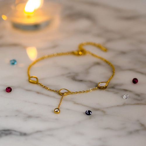 Shoperly B-176 18k Gold Plated Stainless Steel Tarnish Free Waterproof Female bracelet