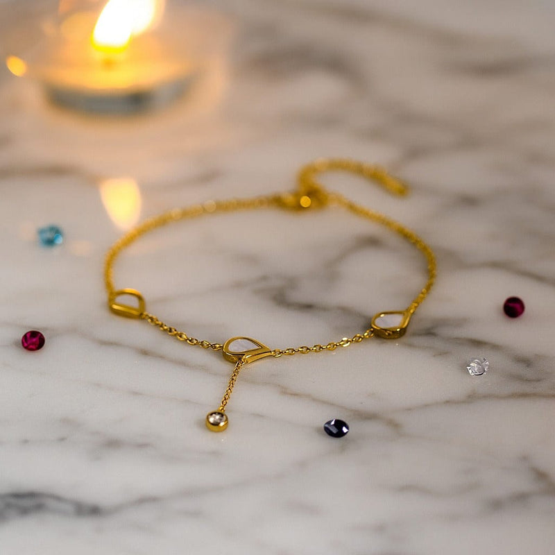 Shoperly B-176 18k Gold Plated Stainless Steel Tarnish Free Waterproof Female bracelet