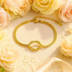 Shoperly B-179 18k Gold Plated 316L Grade Stainless Steel PVD Coating (2.5 Microns) Waterproof Female Jewellery