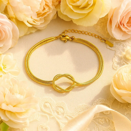 Shoperly B-179 18k Gold Plated 316L Grade Stainless Steel PVD Coating (2.5 Microns) Waterproof Female Jewellery