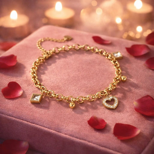 Shoperly B-182 18k Gold Plated Stainless Steel Tarnish Free Waterproof Female Jewellery Like
