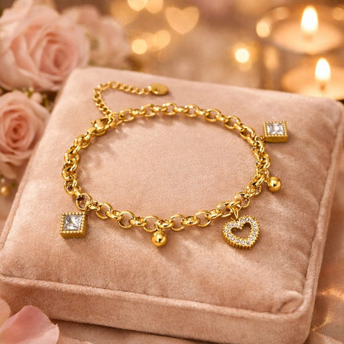 Shoperly B-182 18k Gold Plated Stainless Steel Tarnish Free Waterproof Female Jewellery Like