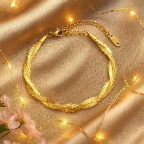 Shoperly B-58 18k Gold Plated Stainless Steel Tarnish Free Waterproof Female Jewellery