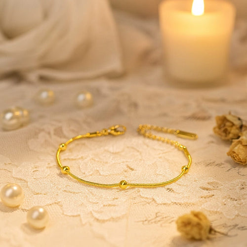 Shoperly B-65 18k Gold Plated Stainless Steel Tarnish Free Waterproof Female Jewellery