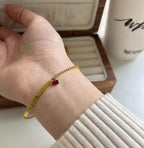 Shoperly B-68 18k Gold Plated Stainless Steel Tarnish Free Waterproof Female Jewellery