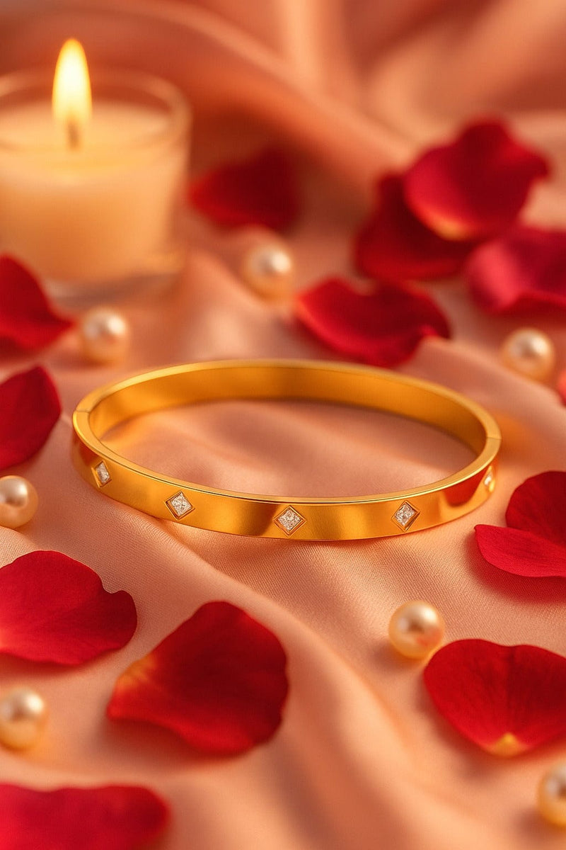Shoperly B-75 18k Gold Plated Stainless Steel Tarnish Free Waterproof Female Jewellery