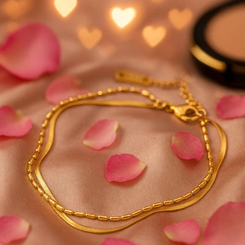 Shoperly B-79 18k Gold Plated Stainless Steel Tarnish Free Waterproof Female Jewellery