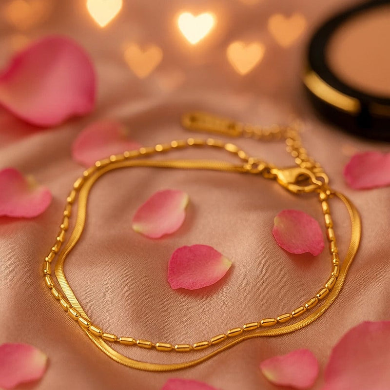 Shoperly B-79 18k Gold Plated Stainless Steel Tarnish Free Waterproof Female Jewellery