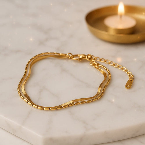 Shoperly B-79 18k Gold Plated Stainless Steel Tarnish Free Waterproof Female Jewellery