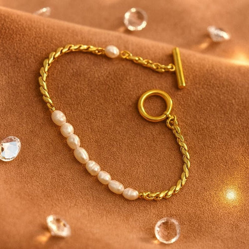 Shoperly B-90 18k Gold Plated Stainless Steel Tarnish Free Waterproof Female Jewellery