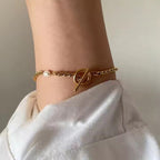 Shoperly B-90 18k Gold Plated Stainless Steel Tarnish Free Waterproof Female Jewellery