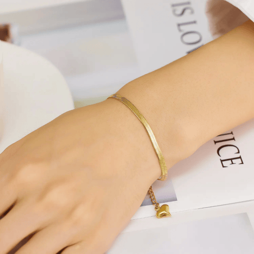 Shoperly Bracelets B-107-18k Gold Plated Stainless Steel Tarnish Free