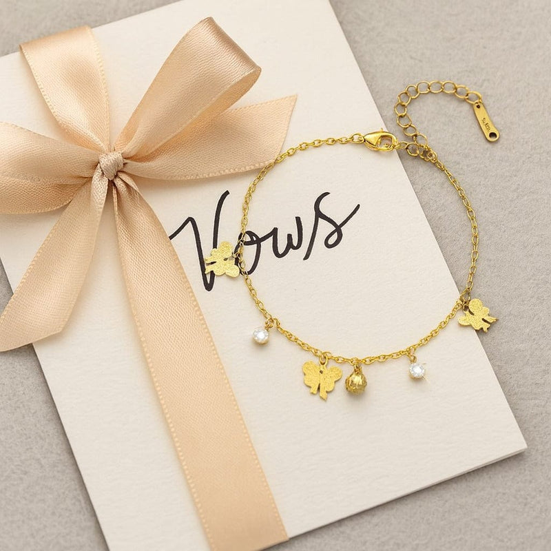 Shoperly Bracelets B-138 18k Gold Plated Stainless Steel Tarnish Free Waterproof Female Jewellery