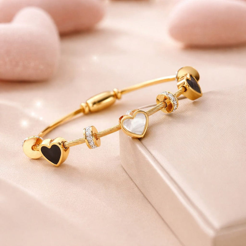Shoperly Bracelets Waterproof 18K Gold Plated Heart Charm Bracelet Anti Tarnish