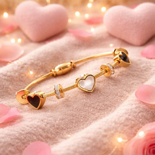 Shoperly Bracelets Waterproof 18K Gold Plated Heart Charm Bracelet Anti Tarnish