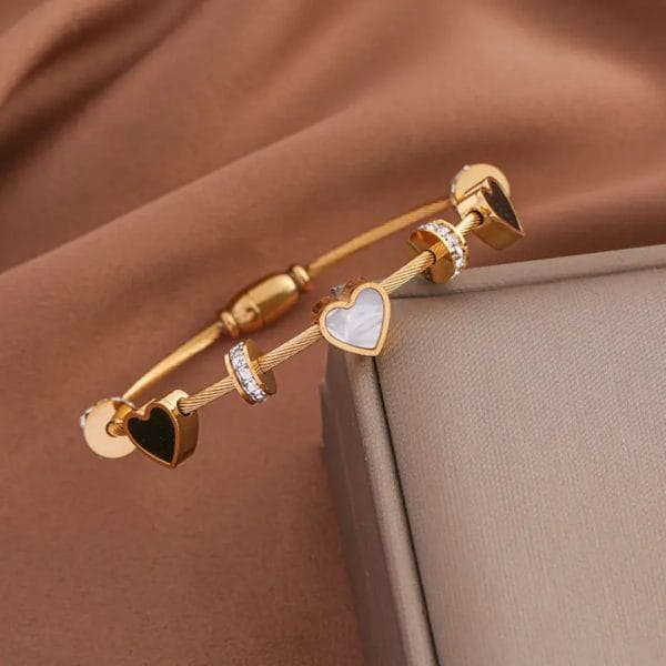 Shoperly Bracelets Waterproof 18K Gold Plated Heart Charm Bracelet Anti Tarnish
