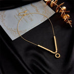 Shoperly C-201 18k Gold Plated Stainless Steel Tarnish Free Waterproof Female Necklace