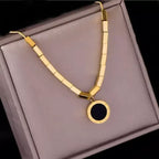 Shoperly C-201 18k Gold Plated Stainless Steel Tarnish Free Waterproof Female Necklace