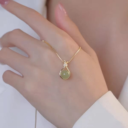 Shoperly C-275 (GREEN, WHITE) 18k Gold Plated Stainless Steel Tarnish Free Waterproof Female Jewellery