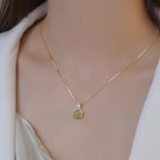 Shoperly C-275 (GREEN, WHITE) 18k Gold Plated Stainless Steel Tarnish Free Waterproof Female Jewellery
